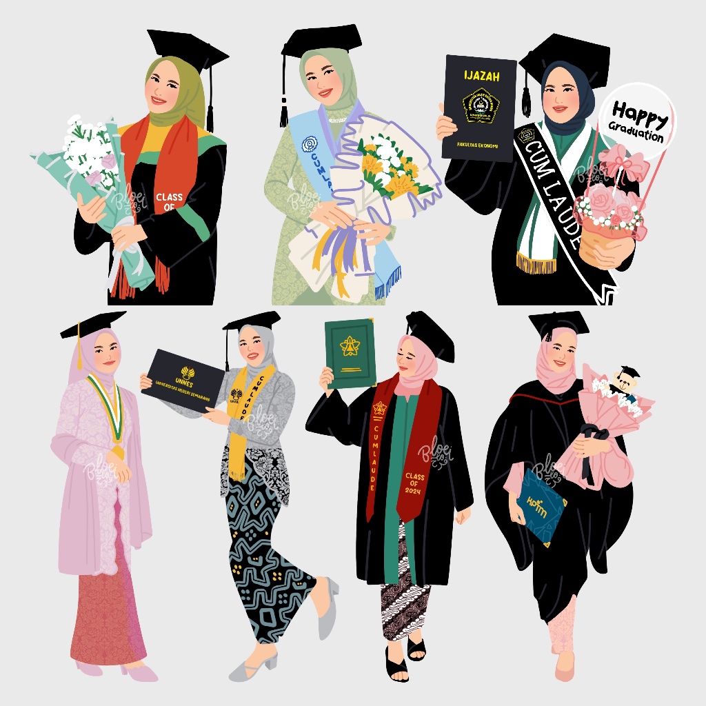 ILUSTRASI WISUDA | Ilustrasi kartun | Ilustrasi wajah | kartun wajah | kado wisuda