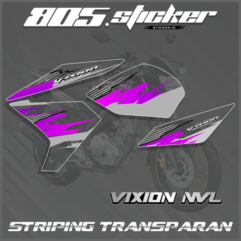 STRIPING STIKER TRANSPARAN NEW VIXION LIGHTING/VIXION NVL/STIKER VARIASI VIXION NEW GRAFIS RACING