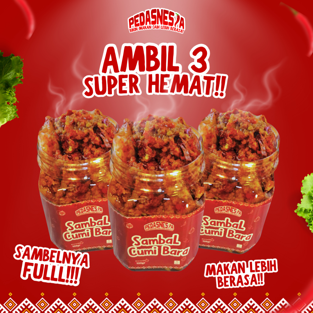 

Super Hemat 3 Paket Sambal Baby Cumi PedasNesia