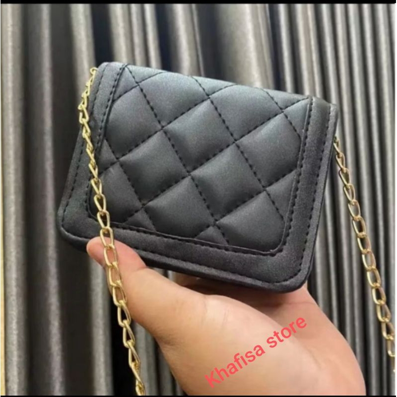 Dompet Mini Motip Bordir CLASY/ Dompet Selempang Rantai/Dompet Lipat Mini (TERBARU)