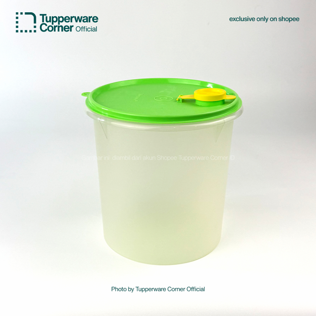 Tupperware Giant Canister Jadul Tutup Hijau ada sealnya Kondisi Reject