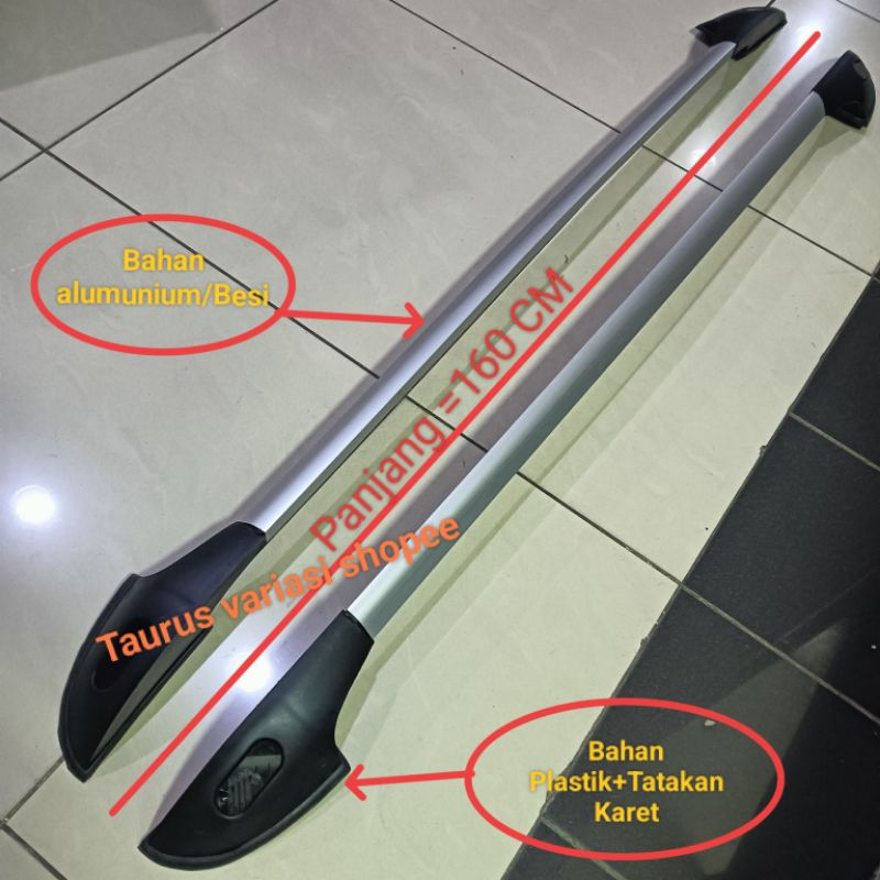 Roof Rail Atas Mobil all new Avanza Xenia / lama / Veloz 2004 sampai 2021 Warna Hitam/Silver 2005/20