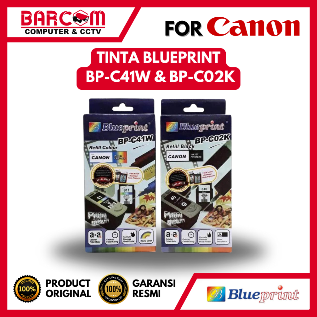 TINTA SUNTIK BLUEPRINT UNTUK CANON PRINTER BP-C41W & BP-C02K TINTA REFILL SUNTIK - ORIGINAL BLUEPRIN