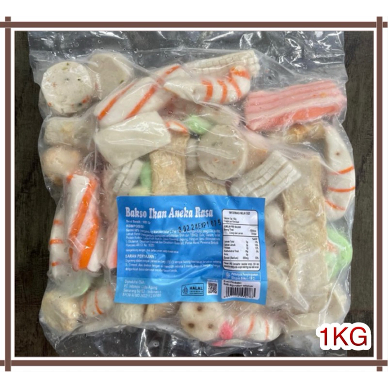 

Indomina Bakso Ikan Aneka Rasa ( Mix ) 1000gr