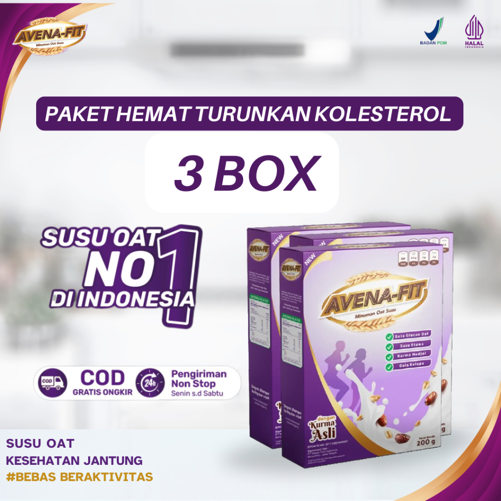 

Avenafit 3 Box Oat Granola Oatmeal,Sereal Sehat untuk Diet & Turunkan Kolesterol