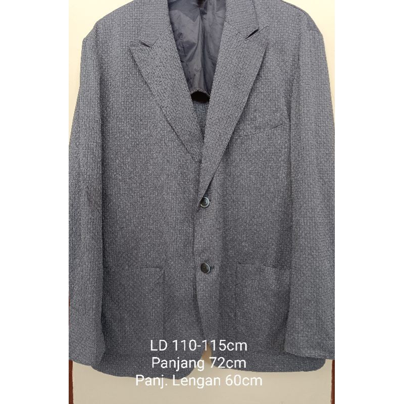 Preloved Blazer Denim Motif (Ada defect, cek video)