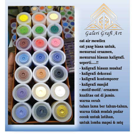 

cat air lukis /cat mowilex oplos perset isi 21 warna
