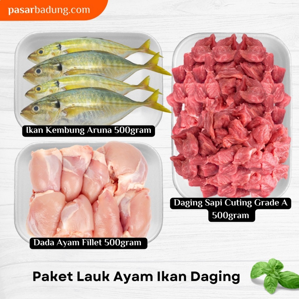 

Paket lauk ayam ikan daging fress special