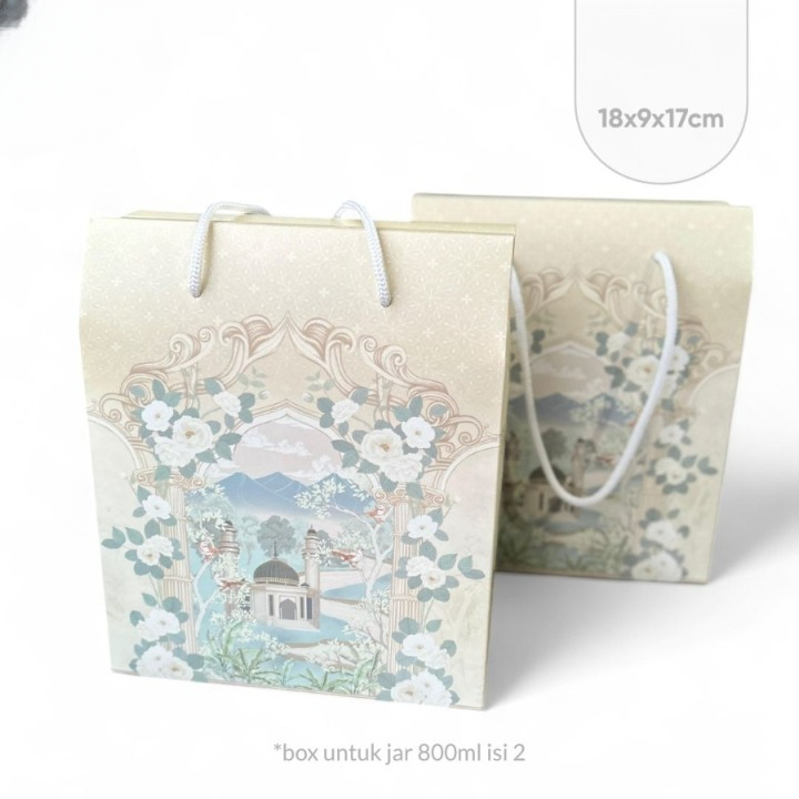 

10 Pcs Paperbag Cantik Packaging Hampers Material Ivory 270gr Ukuran 18x9x17 cm