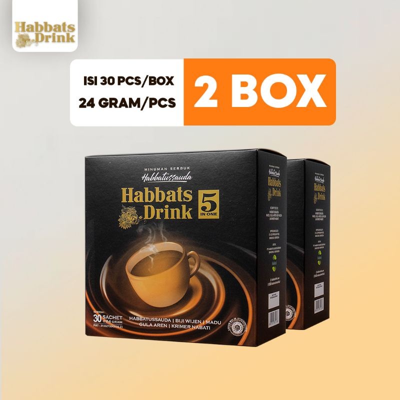 

Habbats Drink Minuman Suplemen Habbatussauda Menjaga Daya Tahan Tubuh Kemasan 30 Sachet (Paket 2Box)