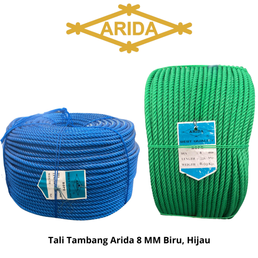 Tali Tambang Arida 8 MM Biru, Hijau