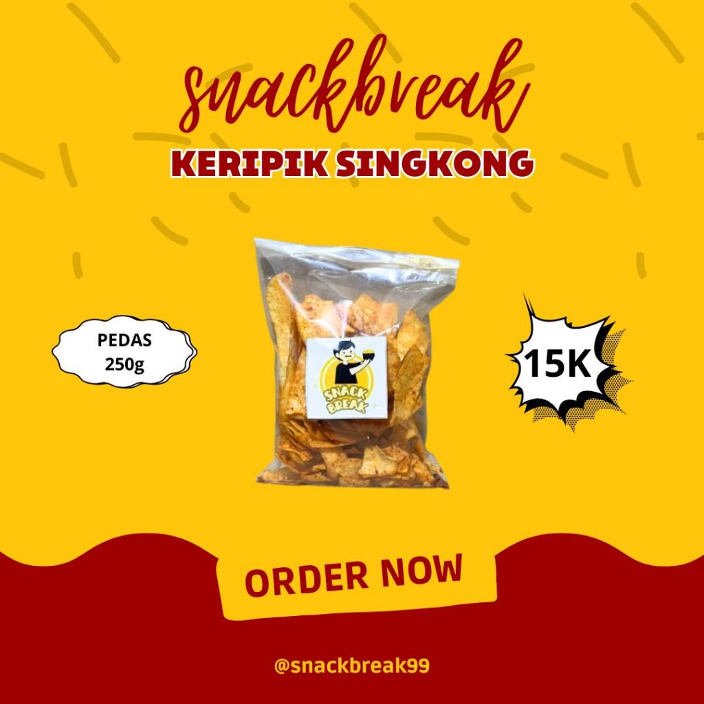 

Keripik Singkong Pedas 250 gram - Makanan Ringan