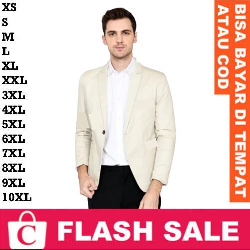FORTKLASS FORTGLASS RISRUS FASHION CHAMELEON OFFICIAL SHOP Blazer Cowok Jas Pria PUTIH TULANG PUTIH 