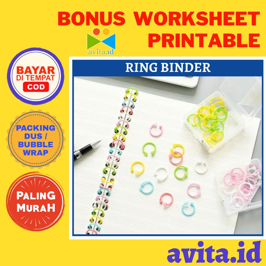 

avita.id [1 BIJI] Single Hole Loose Leaf Ring / Binding Ring Buckle / Cincin pengikat lepas DIY / bahan pengikat warna tanpa buku berlubang