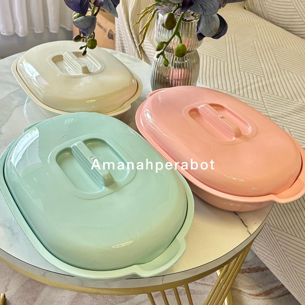 3pcs Wadah Sayur Set+Tutup Basi Marjan Clio Oval Jumbo Tebal Baskom Sayur + Tutup Aestetic