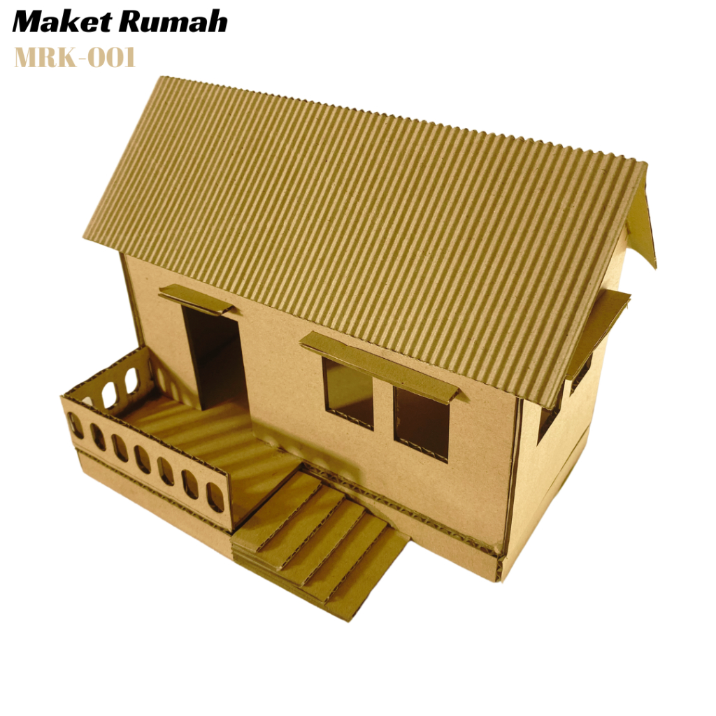 Maket Rumah dari Kardus miniatur rumah kardus kerajinan tangan kardus