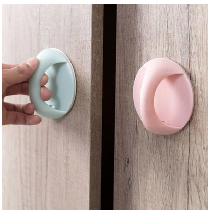 Pegangan Pintu Bulat Tempelan Gagang Lemari Pintu Kamar Mandi Laci-Warna Random