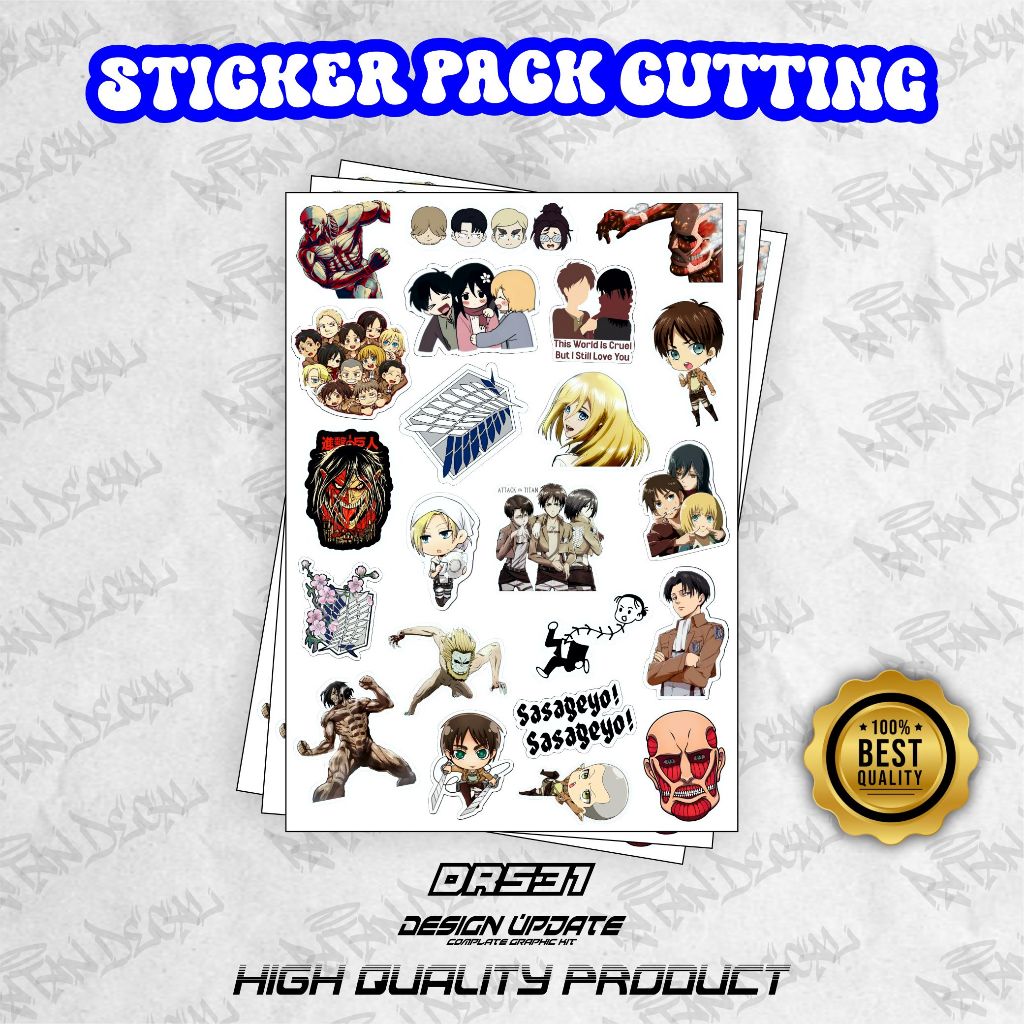 

STICKER PACK CUTTING ANIME ATTACK ON TITAN HIGH QUALITY