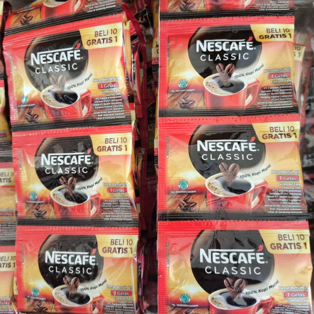 

Nescafe Classic Kopi Instant Sachet 10 x 2g bonus 1 Pcs