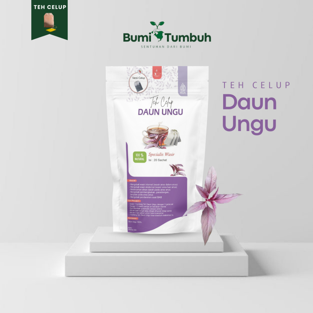 

Bumi Tumbuh - Teh Celup Daun Ungu Obat Wasir Ambeyen