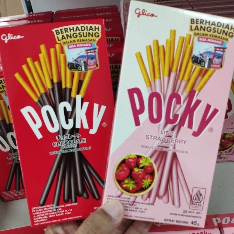 

Pocky stick rasa coklat dan strawberry