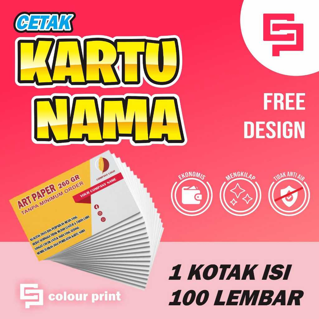

Kartu Nama Custom FREE Design + FREE BOX
