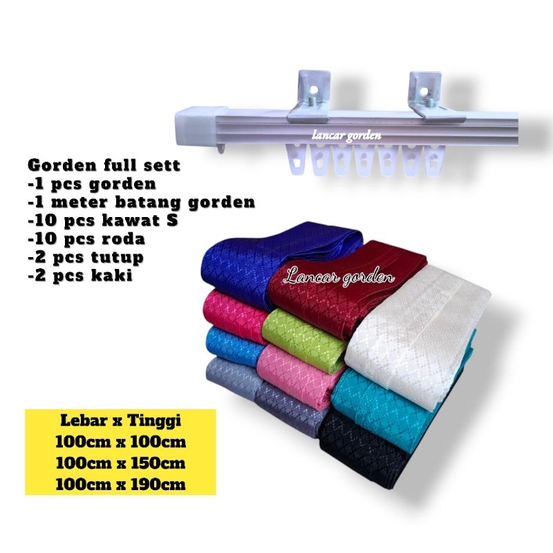 Gorden 1 sett sama besinya | gorden sido polos full sett tinggal pasang