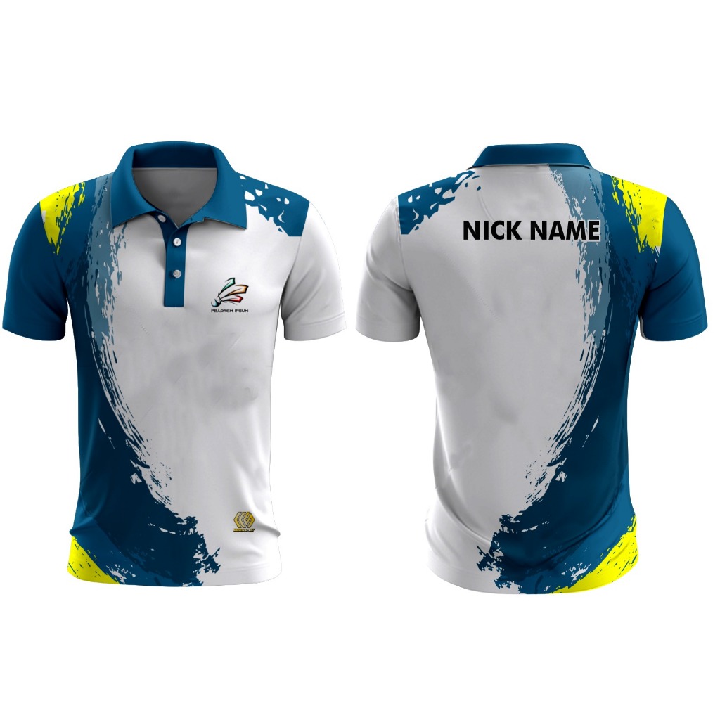 Jersey Badminton Model kerah full printing Terbaru