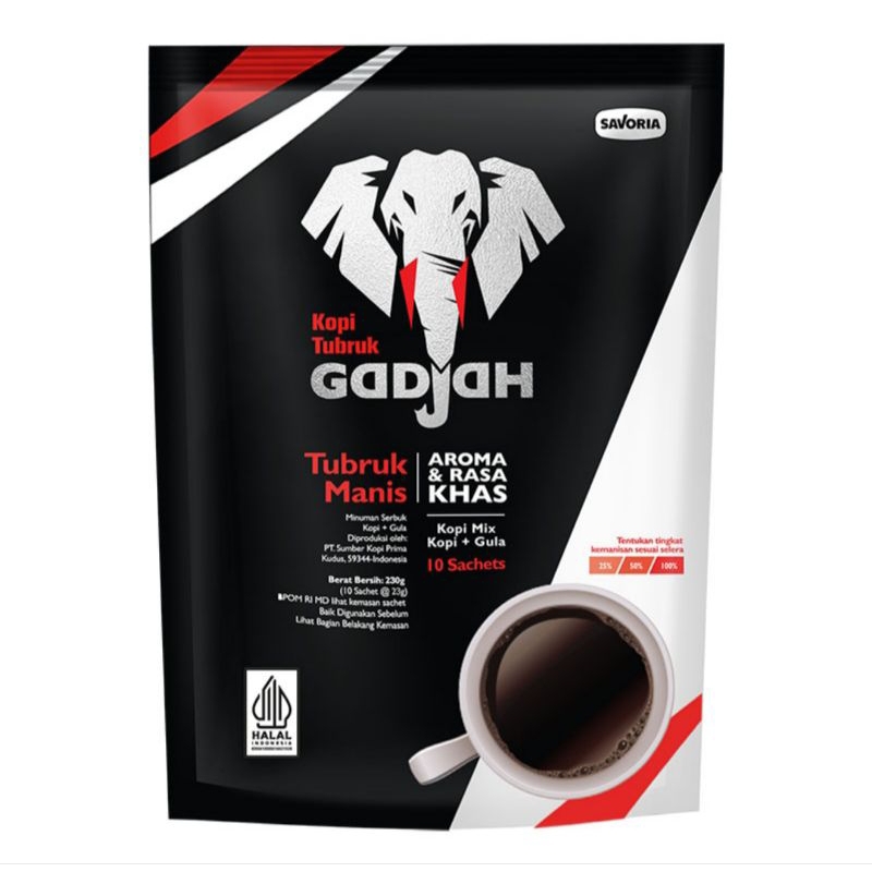 

10 Pcs - Gadjah Kopi Tubruk Manis Instan 10 x 23 g