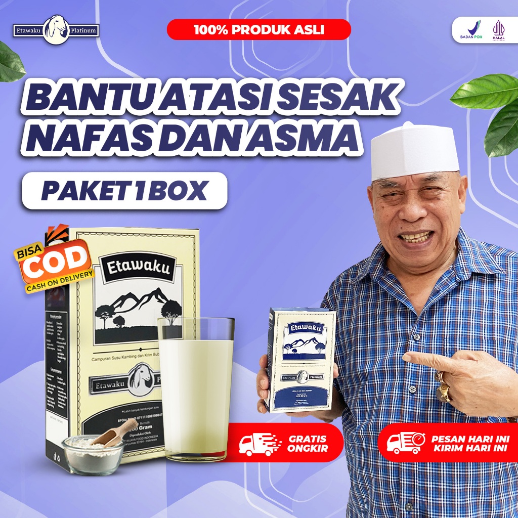 

Etawaku Platinum Original - Susu Kambing Etawa Untuk Atasi Masalah Pernafasan Asma Sesak Nafas dan Meningkatkan Stamina Membugarkan Tubuh Rendah Lemak Tinggi Kalsium 200gr Halal MUI BPOM