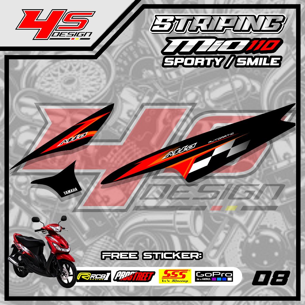 08 STICKER STRIPING MIO SPORTY - STICKER STRIPING MIO SPORTY AMORE