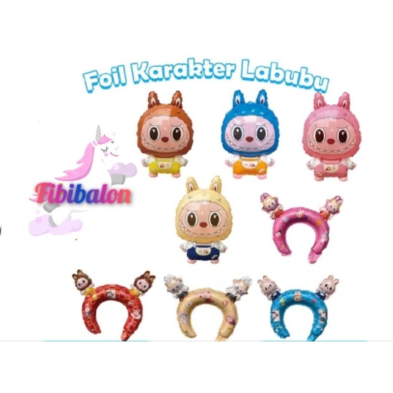 Fibibalon Labubu /Balon Foil Labubu/ Bando Labubu/Balon Karakter Labubu