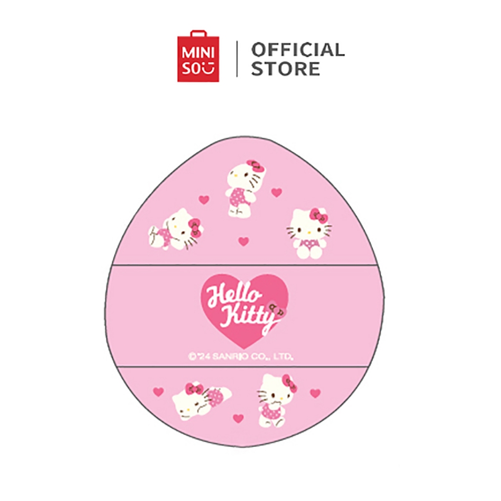 Miniso x Sanrio Characters Pink Collection Mini Finger Powder Puffs with Container Bedak Tabur 3 pcs
