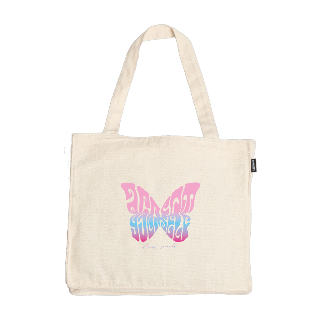 Oakhopes - Totebag Kanvas - Tas Jinjing Tote Bag Pria Wanita - Phero Bag Cream