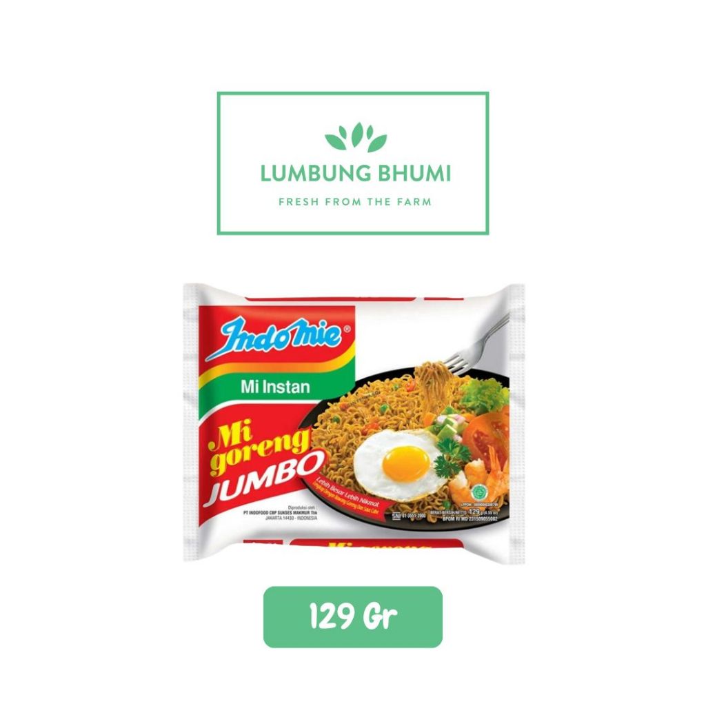 

INDOMIE Mi Goreng Jumbo 129 Gr Ecer 1 Pcs - Lumbung Bhumi