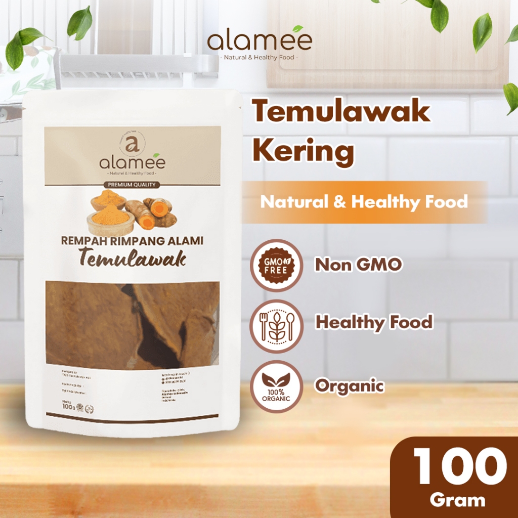 

ALAMEE Temulawak Kering Iris Rempah Organik Temu Lawak Bumbu Masakan Seasoning Dried Curcuma 100gr