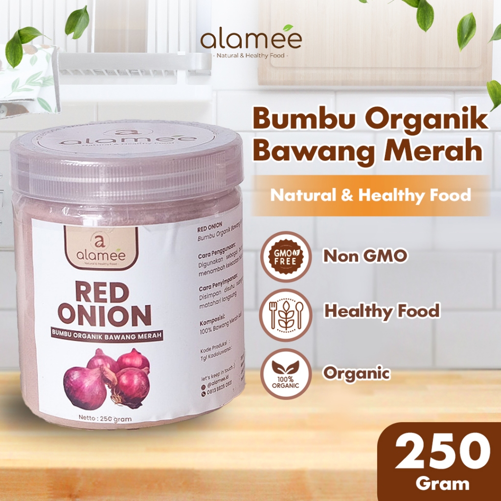 

ALAMEE Bawang Merah Bubuk Murni Red Onion Powder Bumbu Dapur Organik Masak Tanpa Campuran