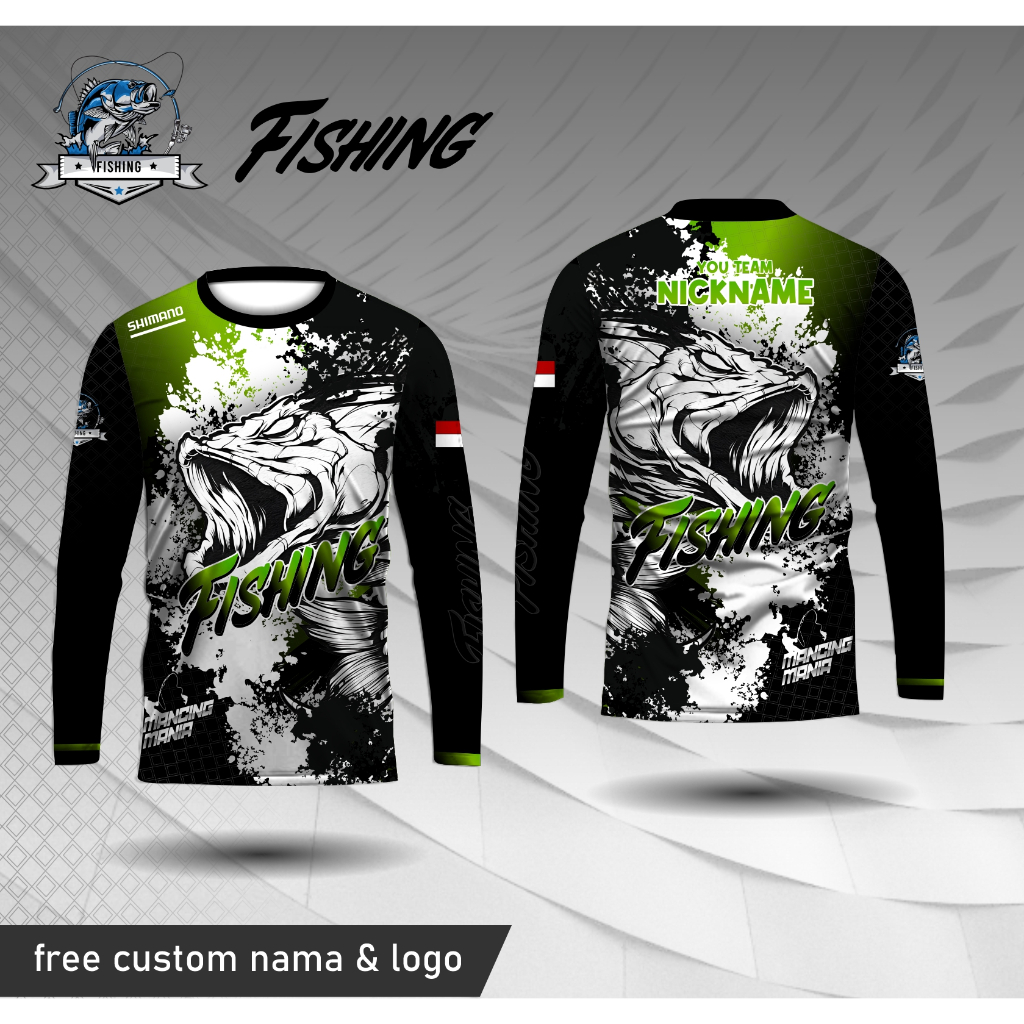 baju mancing mania lengan panjang kaos jersey fishing
