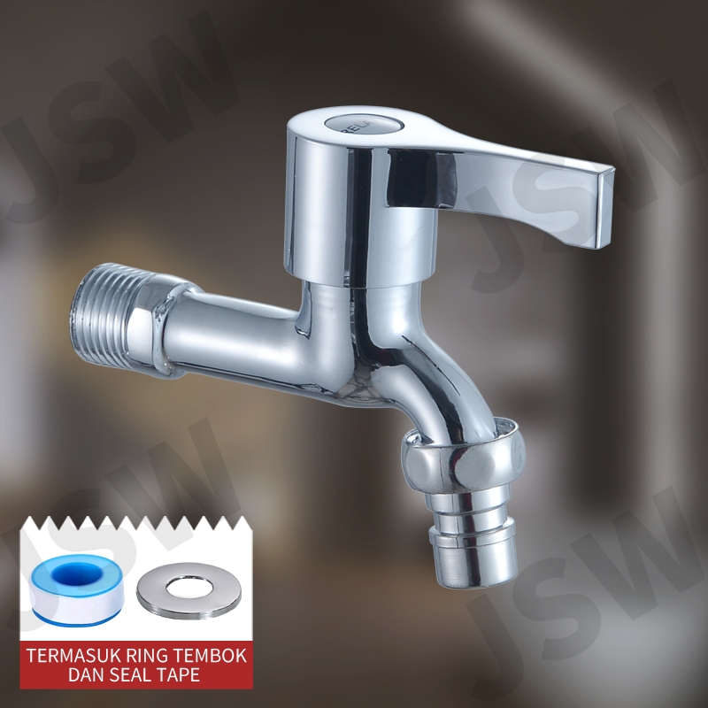 Kran Tembok Air Bak Mandi Kran Bathroom Stainless Steel Cocok Untuk Kamar Mandi Wastafel Bahan Berku