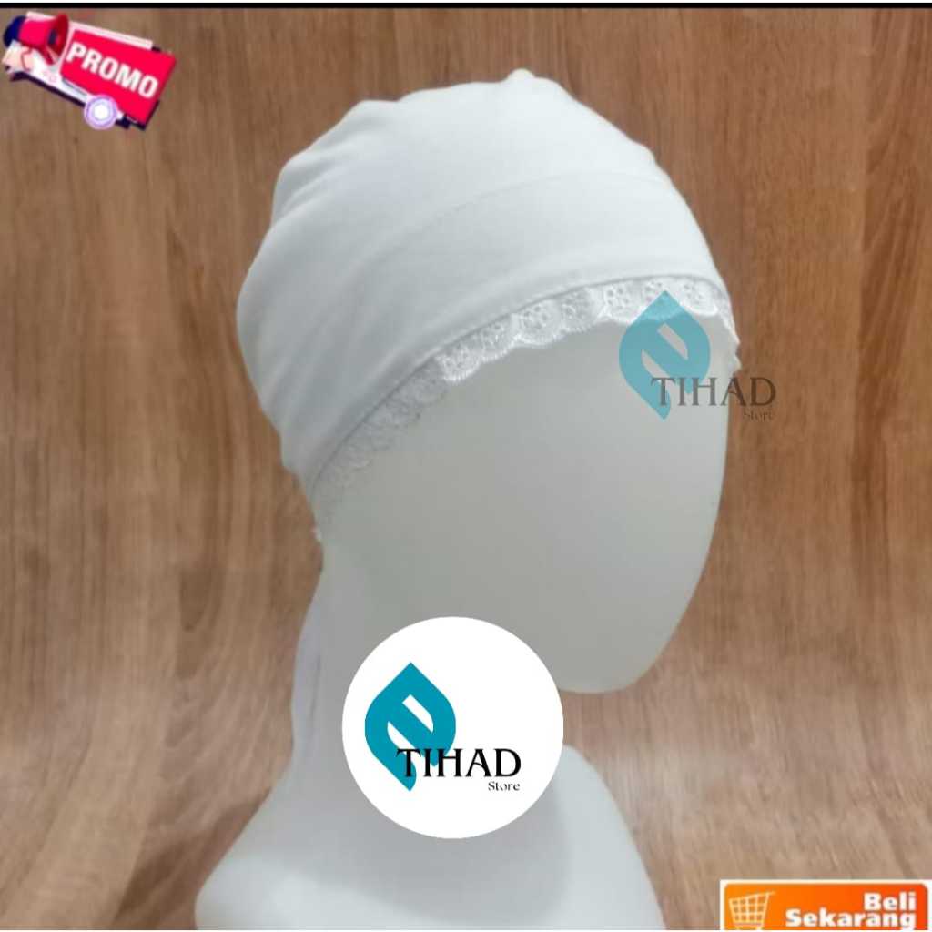 Ciput Putih Ciput Dalaman Kerudung Hijab Ciput Renda Bahan Katun Perlengkapan Haji dan Umroh