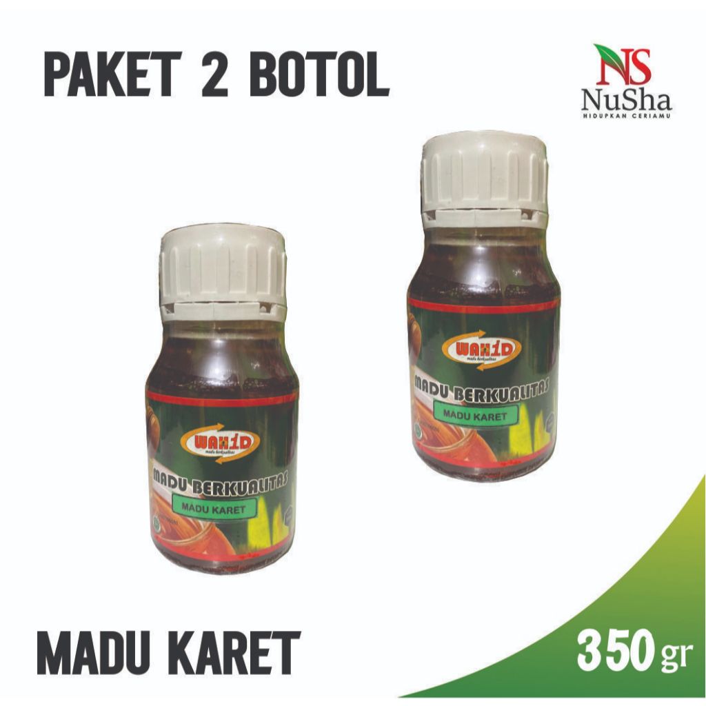 

Paket 2 Botol Madu Karet - Madu Wahid Nusha Dengan Ekstrak Alami Berat 350