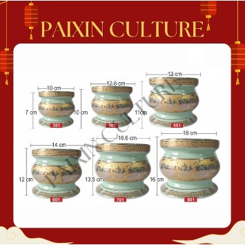 Hiolo / Tempat bakar Hio / Dupa Keramik Naga Hijau