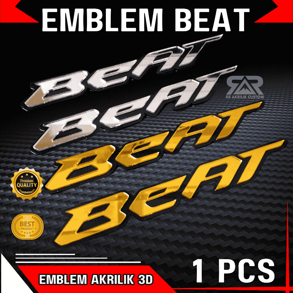 EMBLEM BEAT TIMBUL 3D EMBLEM TIMBUL HONDA BEAT ( 1 SET KANAN DAN KIRI )