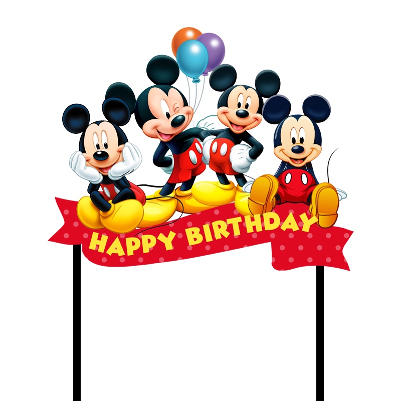 Mickey Cake Topper / Cake Topper Mickey Mouse / Topper Kue Mickey / Hiasan Kue Mickey