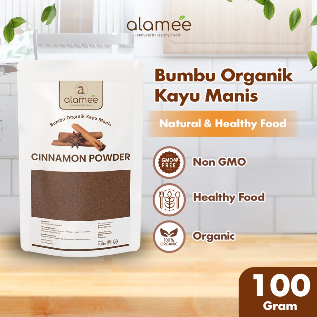 

ALAMEE Kayu Manis Bubuk Cinnamon Powder kayumanis Murni Asli Tanpa Campuran Bumbu Organik 100g