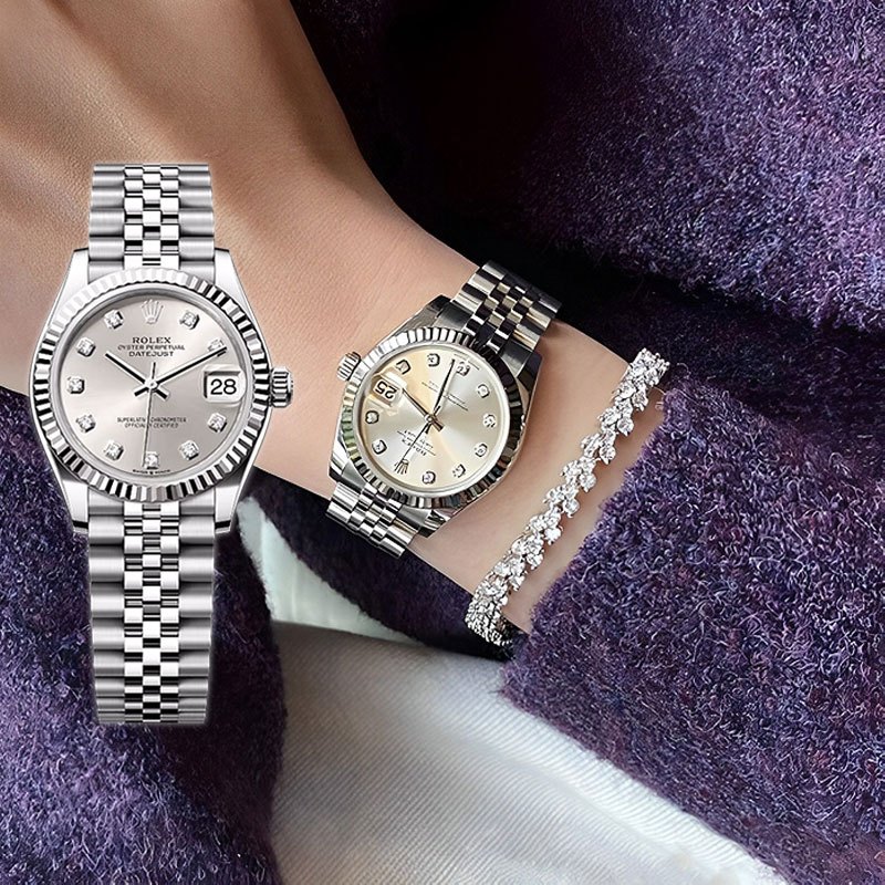 【100% ASLI】Original jam tangan rolex wanita Lady Datejust White Diamonds Datejust M278274-0030 28mm 