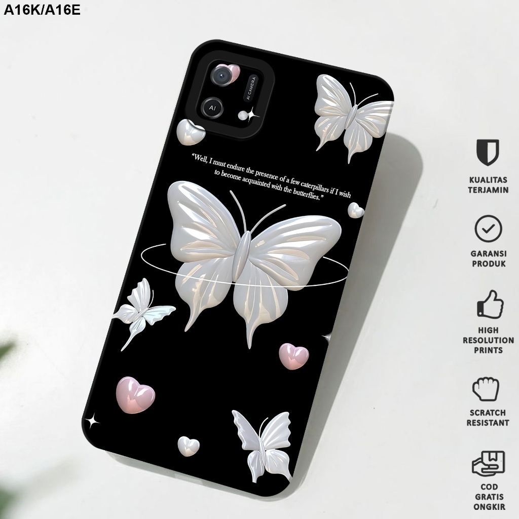 Case Oppo A16K/A16E - Casing Hp Oppo A16K/A16E Motif Butterfly - Softcase Oppo A16K/A16E - Softcase 