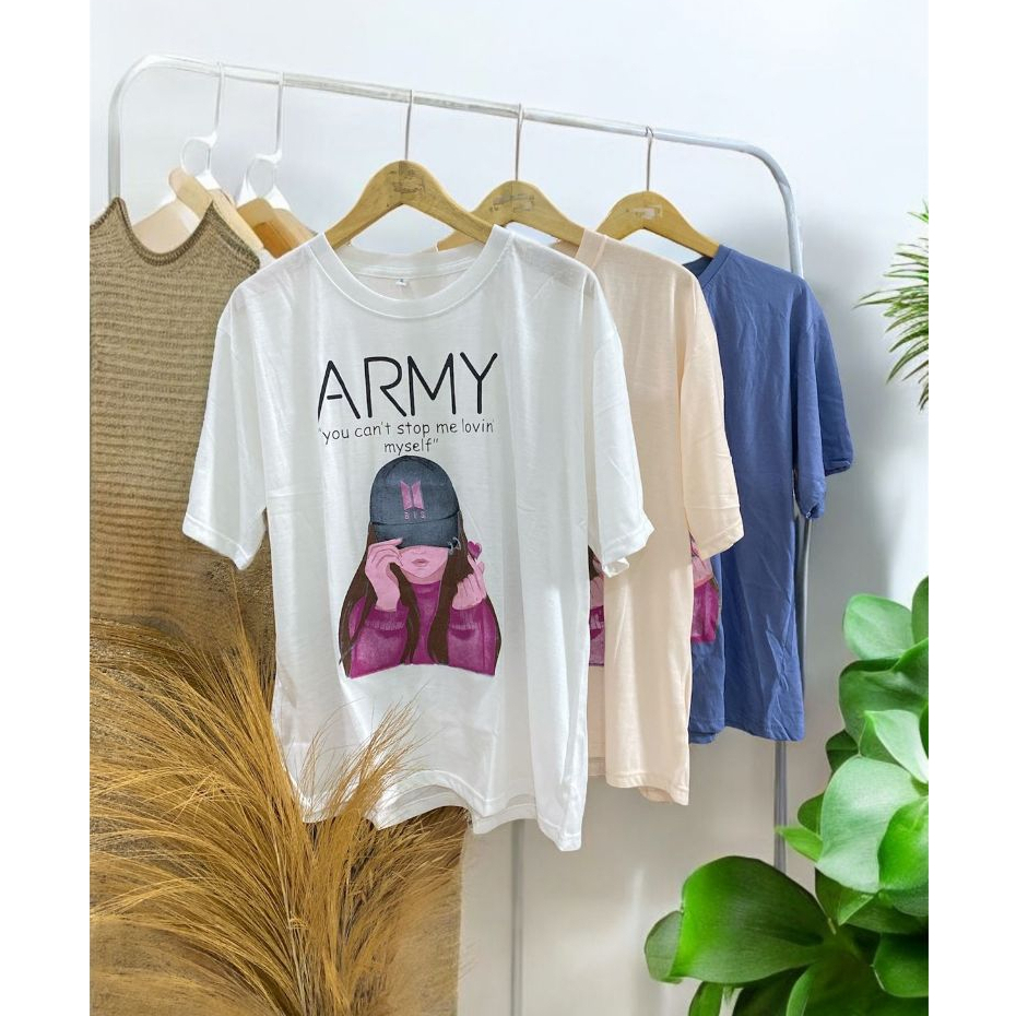 FC - KAOS OBLONG ARMY WANITA UKURAN JUMBO//KAOS UNISEX KEKINIAN