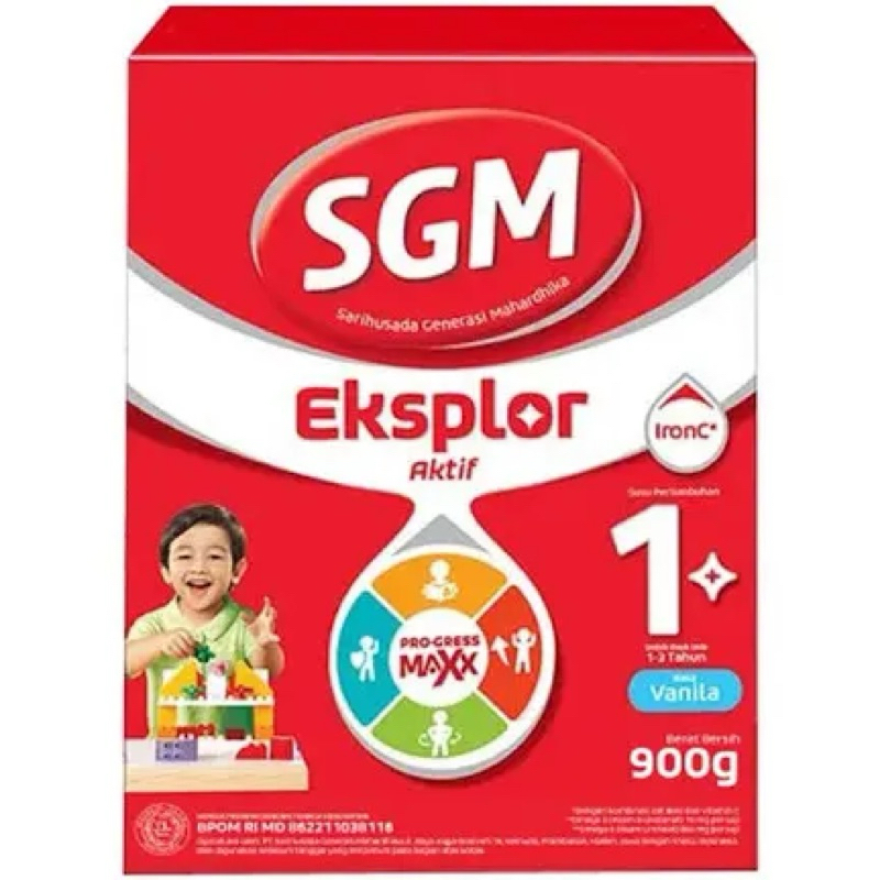 

SGM EKSPLOR 1+ 3+ VANILA MADU PAKET 1 KARTON 900 GR x 10 PCS SGM 1 SGM 3 900GR