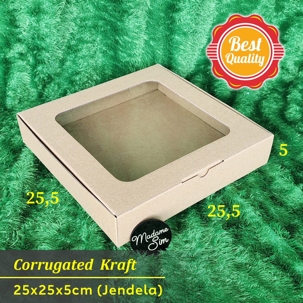

BOX PIZZA - KOTAK ROTI - DUS COOKIES 25x25x5 - JENDELA (ISI : 10 PCS)